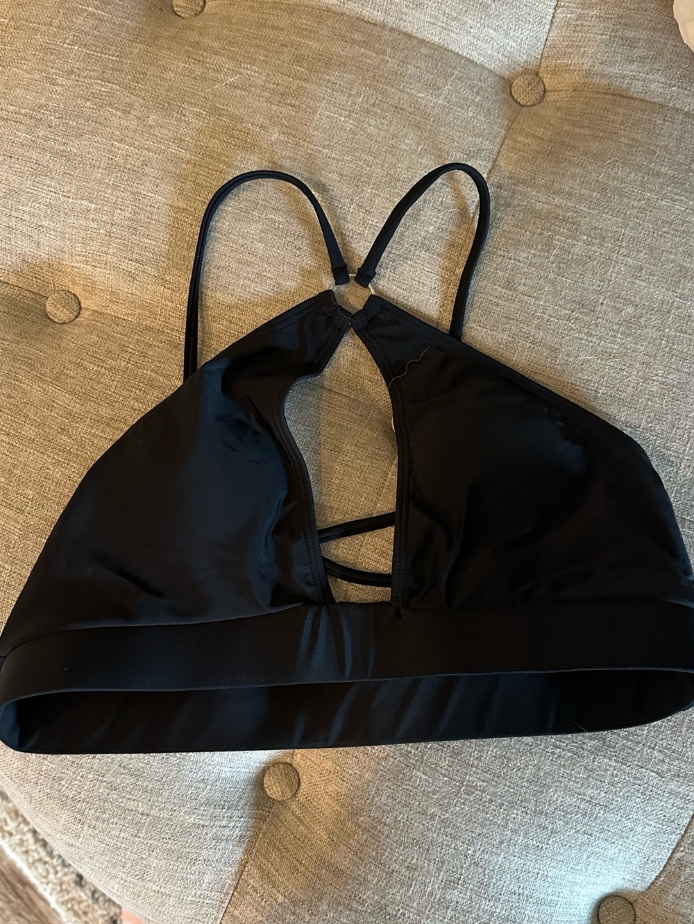 Tadashi Shoji Black Strappy Triangle Bralette